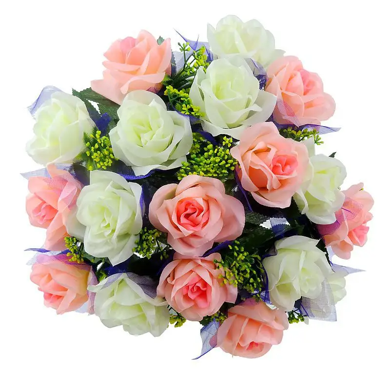 스크린 조화 공장 도매 181 번째 결혼식 꽃다발 가짜 꽃 가구 장미 공주 장미 실크 꽃
