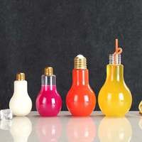 Bouteille en plastique à large ouverture de 500 ml et 700 ml, forme ampoule, pour jus, boissons, logo personnalisé, bouteille de thé au lait Boba