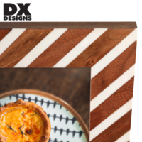 Bingkai Foto Resin Kayu Motif Garis Diagonal DX Designs Ukuran 4x6 5x7 8x10 Inci, Bingkai Gambar Kayu Berdiri Sendiri, Dekorasi Rumah Bergaya Retro untuk Meja