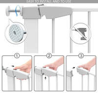 Barrière de porte avec fermeture automatique, ouverture bidirectionnelle, barrière de sécurité en métal pour passage quotidien, utilisation facile à une main pour adultes, verrouillage