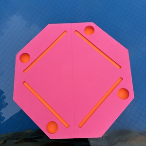 Tapis flottant octogonal pour Mahjong avec porte-gobelets, en <span class=keywords><strong>EVA</strong></span> rose, plateau de jeu aquatique pour fêtes au bord de la piscine et divertissements aquatiques - Product Image 5