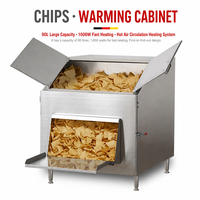 Armoire chauffante électrique commerciale pour frites et pop-corn, vitrine chauffante en acier inoxydable à air chaud 90L pour snacks et restaurants