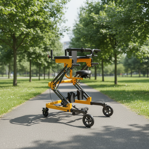 Déambulateur vertical pliable, réglable en hauteur, léger, pour hémiplégiques, paraplégiques et personnes atteintes de paralysie cérébrale - Product Image 6