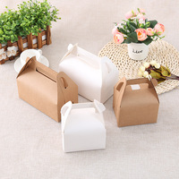 Offre Spéciale Blanc Noir Rose Kraft Logo Personnalisé Pâtisserie Boîte Portable Avec poignée Gâteau Emballage Boîte De Papier