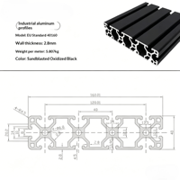 Profilé en aluminium à fente en T de norme européenne 40x160 pour machines CNC et équipements d'automatisation robustes