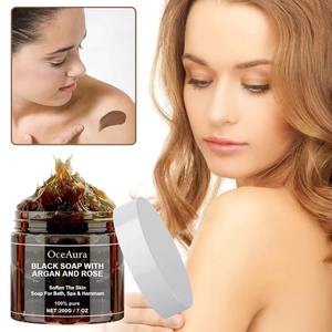<span class=keywords><strong>Savon</strong></span> <span class=keywords><strong>noir</strong></span> africain personnalisé OEM avec huile d'argan marocaine, <span class=keywords><strong>gommage</strong></span> corporel à la rose, purifie, nettoie, exfolie, produits de beauté - Product Image 1