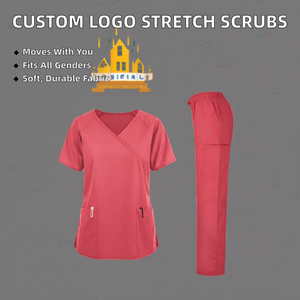 Nouveaux ensembles de blouses médicales personnalisées avec logo imprimé 2025 – Unisexe, grandes tailles, extensibles en Spandex pour hôpitaux, cliniques et spas - Product Image 2