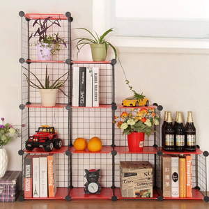 Mélange-assembler bricolage <span class=keywords><strong>cube</strong></span> empilable pot de fleur de fer de fil de stockage de grille - Product Image 1