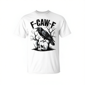 T-shirt F-Caw-F Black Crow con grafica teschio e albero, girocollo unisex, manica corta, abbigliamento promozionale per adulti - Product Image 3
