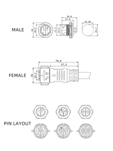 M25 nối <span class=keywords><strong>2</strong></span> 3 <span class=keywords><strong>4</strong></span> Pin IP68 IP67 không thấm nước điện cắm ổ cắm - Product Image 5
