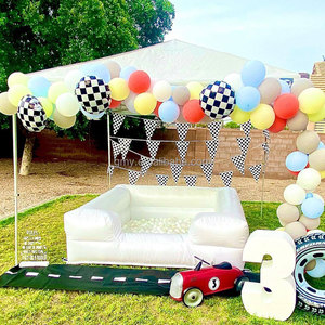 Équipement de terrain de jeu blanc gonflable pour bébé, balles de jeu souples, fosse de <span class=keywords><strong>piscine</strong></span> avec <span class=keywords><strong>toboggan</strong></span> - Product Image 1