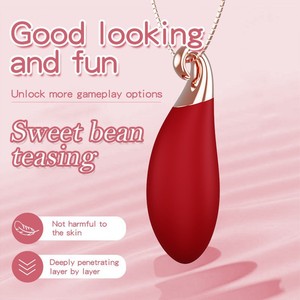 Vibrateur Collier Goutte d'Eau Modèle Dauphin Rouge Rose pour Femme, Massage Pénétrant Profond Doux pour la Peau, Jouet Sexuel Adulte pour Flirter - Product Image 1