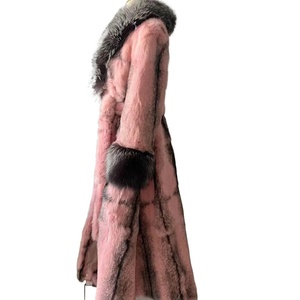 Женская длинная куртка из меха кролика - Product Image 5