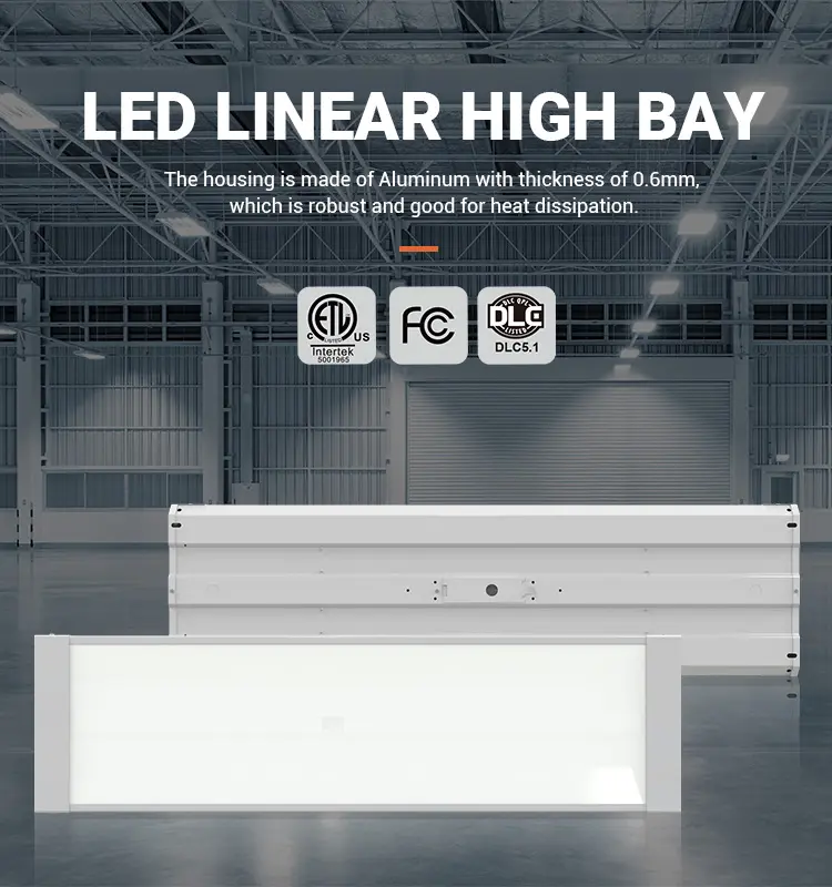 CE DLC potencia sintonizable 110W 130W 165W 180W 200W interior lineal alta Bahía lightsgarage luz LED