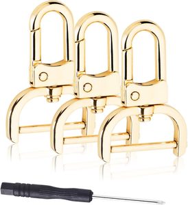 Paquete de ganchos de mosquetón desmontables de pulgada con cierre giratorio, clips de metal tipo garra de langosta con destornillador para reemplazo de llaveros de bolso y accesorios. - Product Image 1