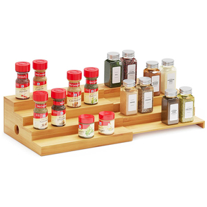 WDF Suporte de Bambu de 3 Níveis para Temperos e Especiarias para Uso Doméstico Diário - Product Image 1