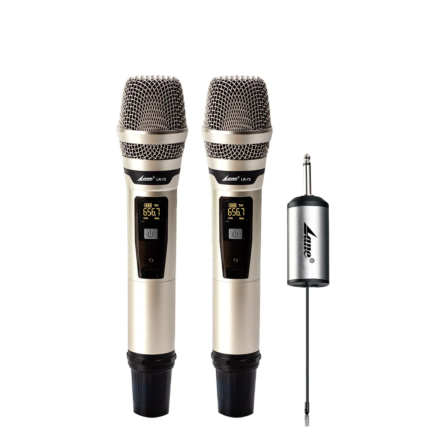 UHF el kablosuz mikrofon Lane gürültü iptal dinamik mikrofon LR-72 yeni toptan ürünler profesyonel 2 kanal