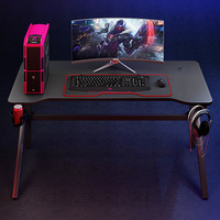 Nouveau bureau de gaming ergonomique noir 2026 avec porte-gobelet pour PC, idéal pour le bureau à domicile et les jeux