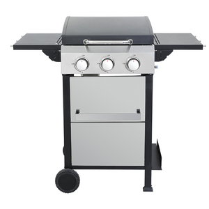 Barbecue au gaz propane OVS à 3 brûleurs, 36900 BTU, en acier inoxydable, <span class=keywords><strong>plancha</strong></span> pour barbecue en plein air avec <span class=keywords><strong>table</strong></span> latérale pliable et panier - Product Image 5