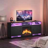Soporte de TV Negro al por Mayor, Mesa de Consola de Televisión de Madera Negra, Mueble de Entretenimiento Flotante, Mueble para Equipos Multimedia Negro Moderno