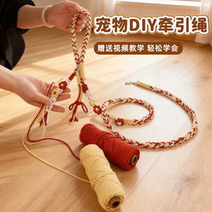 Handmade Braided Dog Leash Small Medium Breed Pet Walking Rope <b>Diy</b> Craft <b>Kit</b> For Dogs And Cats - Product Image 1