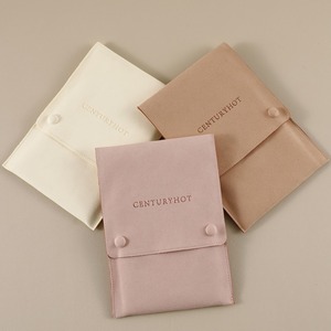 Pochette à bijoux en microfibre de haute qualité avec logo personnalisé, sac d'emballage pour colliers, pochette pour bijoux - Product Image 3