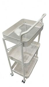 Modern Stainless Steel Foldable Cart With 3 Tier <b>Rolling</b> Cart, Premium Quality for Kitchen Gadgets - Product Image 2