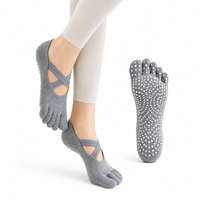 Chaussettes de yoga Pilates à cinq doigts pour femmes, fines, antidérapantes, pour la danse, le fitness et l'entraînement en intérieur
