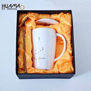 Huamao Printing Luxury Rigid Paper <b>Box</b> with Satin Insert for Fragile Ceramic Mug&Spoon Gift Packaging Custom Logo Packaging <b>Box</b> - Product Image 1
