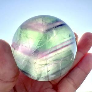 Wholesale Hand Carved <b>Crystal</b> Ball rainbow Fluorite Sphere Healing Quartz <b>Crafts</b> for Decoration - Product Image 3