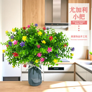 Arreglo Floral Artificial de Eucalipto y Camelia, 30 cm de Alto, Simulación de Plástico, Decoración para el Hogar, Accesorios para Bodas - Product Image 1