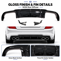 Diffuseur de pare-chocs arrière compatible avec Mercedes Benz W204 C63 C180 C200 C250 C300 C350 2012-2014
