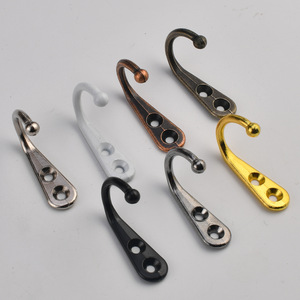 Zinc Alloy Double Hole Wall Hook Rectangle Shape Lightweight Coat Hat Hook For Behind Doors Or Walls Installation - Product Image 1