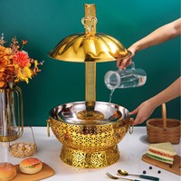 BOSAI BS-08/25-B059 Edelstahl Gold Kürbis-Form Brennstoffbetriebener Isolierter Buffet-Server 6L/4,5L/8L für Hotels und Restaurants