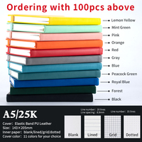 Minimalistisches Hardcover-Notizbuch Personalisiert mit Logo A5 Wasserdichtes PU-Leder Notizbuch mit Gummiband