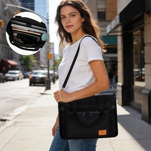 Bolso Tote de Pana con Cierre Grande, Estilo Vintage, para Viajes Diarios al Trabajo, Ligero, para Maestras, Enfermeras, con Compartimento para Laptop de 15.6 Pulgadas - Product Image 5