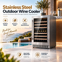 Réfrigérateur à vin en acier inoxydable Minghou, armoire à vin d'extérieur, fabricant d'armoires de rangement à vin de luxe en aluminium