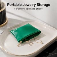 Sacs d'emballage pour bijoux personnalisés avec logo, boucles d'oreilles, colliers, bagues, petite pochette en similicuir suédé avec fermeture éclair