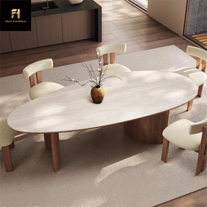 Tavolo da Pranzo Ovale in Legno di <span class=keywords><strong>Noce</strong></span> Stile Nordico Retrò Moderno per Mobili da Casa e Cucina Uso Ristorante - Product Image 2