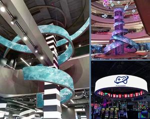 P3mm mô-đun mềm trong nhà hình trụ cong lượn sóng màn hình hiển thị video liền mạch nối nền 240*120mm Cột hiển thị LED - Product Image 5