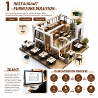 Table de restaurant en pierre frittée sur mesure avec structure métallique et sièges muraux adjacents pour hôtel et café