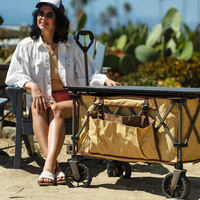 Chariot de camping pliable compact fabriqué par un fabricant OEM - se transforme en table de service, idéal pour le camping, la plage, les courses et les fêtes