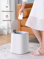 Poubelle électronique ELPHECO à grande capacité 11L en plastique avec capteur inductif et couvercle automatique pour la maison, la cuisine, la salle de bain, le bureau