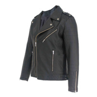 Blouson en cuir noir pour hommes, grande taille, pour moto, PU, agneau, bombardier, fermeture éclair