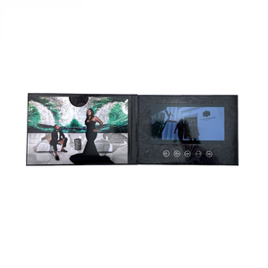 Carte vidéo de mariage personnalisée <span class=keywords><strong>Brochure</strong></span> vidéo numérique LCD 7 pouces Carte de voeux vidéo cadeau noire pour invitation de mariage - Product Image 5