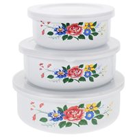 Tazón Esmaltado Senny con Logotipo Personalizado y Servidor de Ensalada, Juego de Tazones Esmaltados de 10-14 cm, Vajilla para Camping, Venta al Por Mayor Directa de Fábrica
