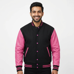 2026 New Arrival Custom Designed Genuine <b>Leather</b> Varsity Jacket Street Style Winter Bomber CollegeBaseballjacket for men - Product Image 1