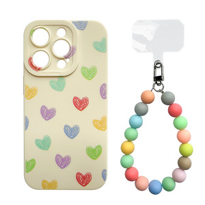 Custodia per telefono con perline Color <span class=keywords><strong>arcobaleno</strong></span> con portachiavi portachiavi con perline per <span class=keywords><strong>iphone</strong></span> 11/12/13/14 portachiavi con custodia per telefono a fiori - Product Image 6