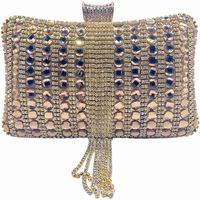 Sac de soirée personnalisé orné de diamants, sac à main à pampilles en strass, sac de maquillage, sac de mode en gros d'usine