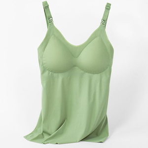 Camiseta sin mangas de lactancia para mujer, chaleco de seda de hielo transpirable de <span class=keywords><strong>M</strong></span>-XXL, ropa de maternidad para amamantar - Product Image 6